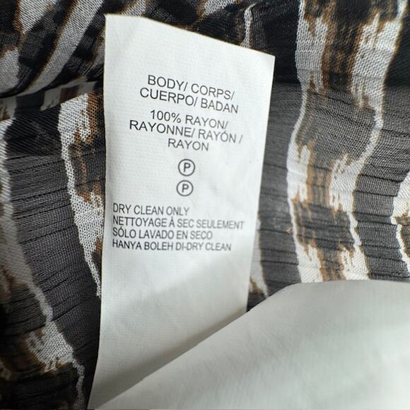 Lucky Brand Bohemian Chiffon Tie Top Geometric Design Blouse Small - Picture 12 of 14